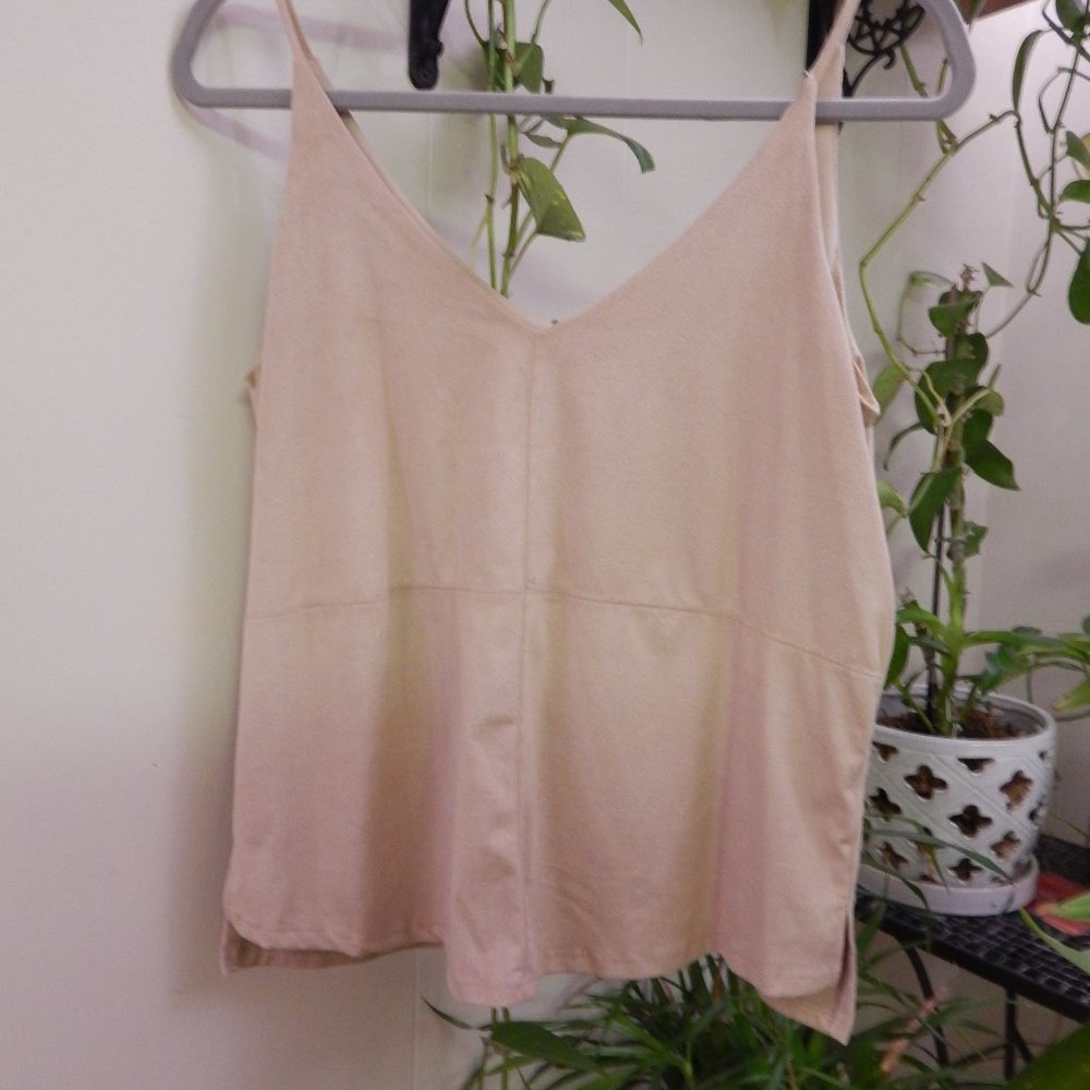 Stella Luce Sleeveless Faux Suede Top Medium
